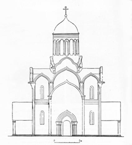 Успенский собор 1326–1327 годов в Москве. Реконструкция Н.Н.Воронина.